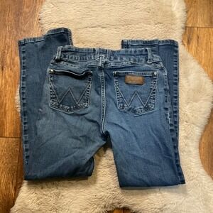 Wrangler Retro Mae Mid Rise Denim Jean Size 5 Boot Cut Western Medium‎ Wash
